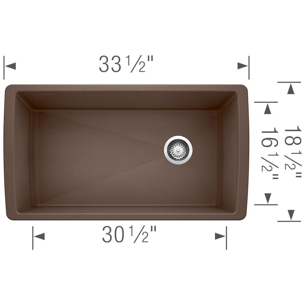 BLANCO Café 32-1/2 x 18-1/2 in. No-Hole Composite Single Bowl Undermount Kitchen Sink 