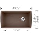 BLANCO Café 32-1/2 x 18-1/2 in. No-Hole Composite Single Bowl Undermount Kitchen Sink 