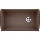 32-1/2 x 18-1/2 in. No-Hole Composite Single Bowl Undermount Kitchen Sink in Cafe Brown