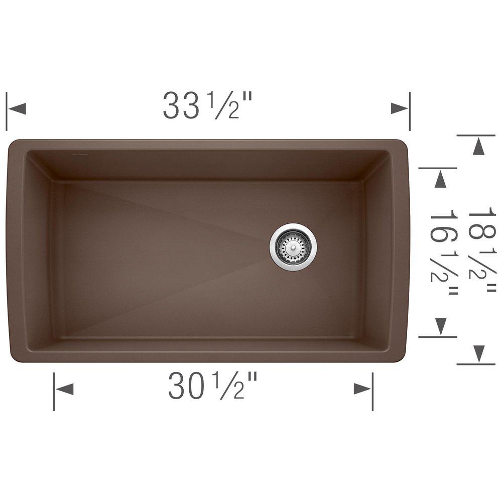 BLANCO Café 32-1/2 x 18-1/2 in. No-Hole Composite Single Bowl Undermount Kitchen Sink 