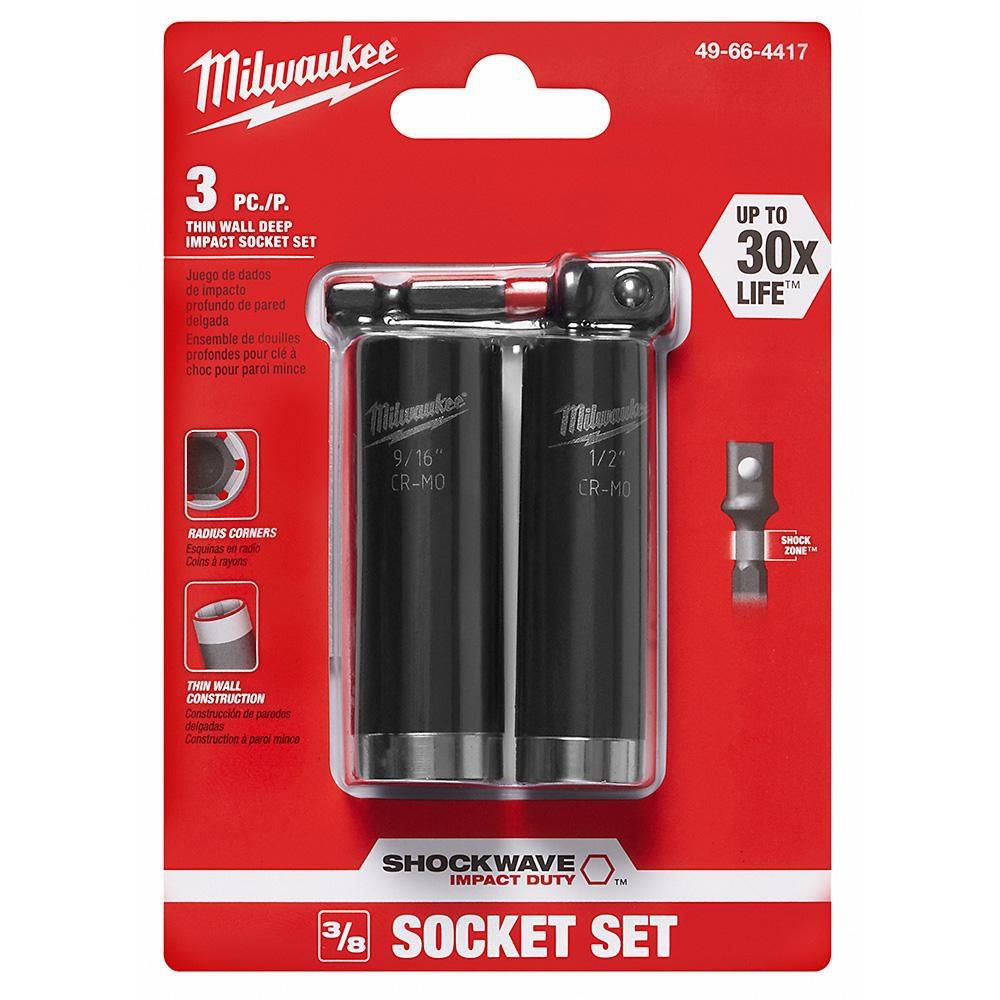 Milwaukee&reg; Black Drain Thin Wall Deep Impact Socket 