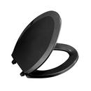Elongated Closed Front Toilet Seat with Cover in Black Black