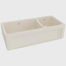 Shaws Parchment 39-1/2 x 18-1/2 in. Fireclay Double Bowl Farmhouse Kitchen Sink 