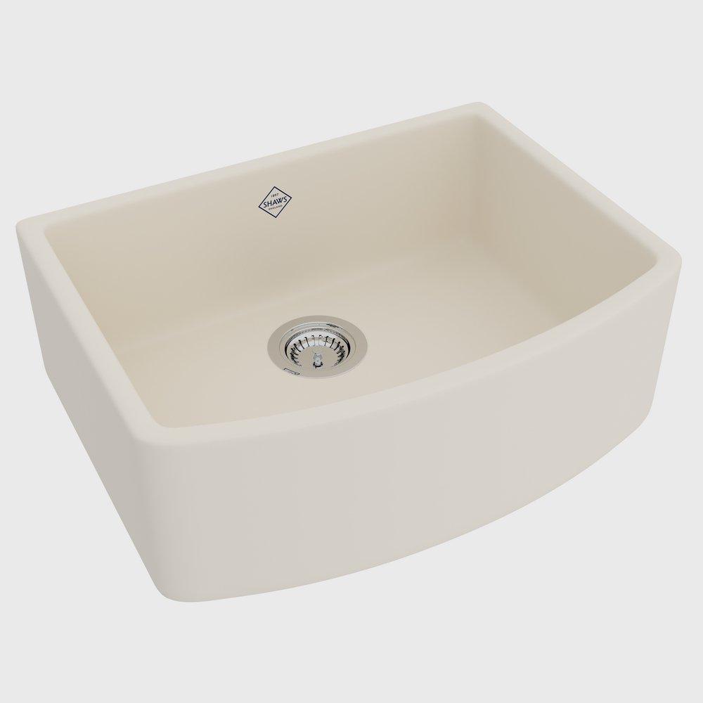 Shaws Parchment 29-7/8 x 20-7/8 in. Fireclay Single Bowl Farmhouse Kitchen Sink 