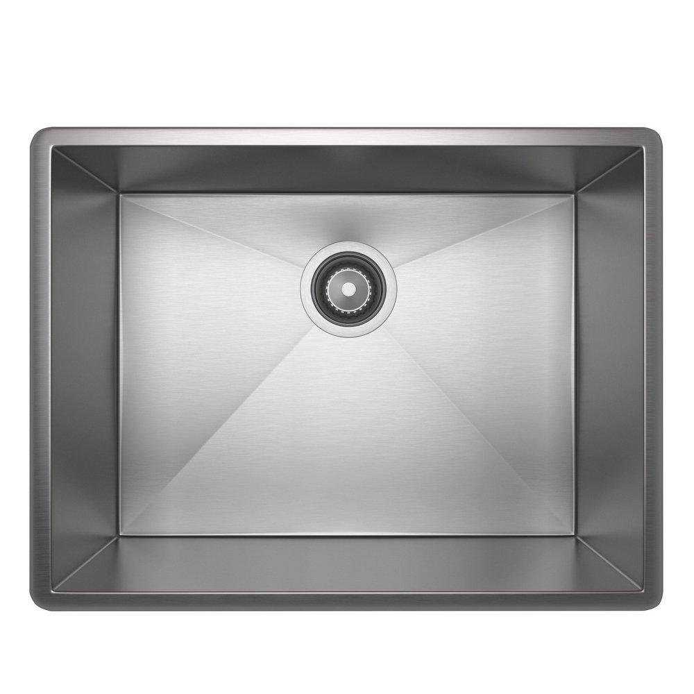 ROHL&reg; Brushed Stainless Steel 22-1/2 x 17-1/4 in. No Hole Stainless Steel Single Bowl Dual Mount Kitchen Sink 