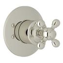 Diverter Valve Trim with Single Cross Handle in Polished Nickel