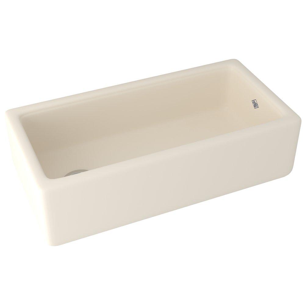 Shaws Parchment 36 x 18 in. Fireclay Single Bowl Farmhouse Kitchen Sink 