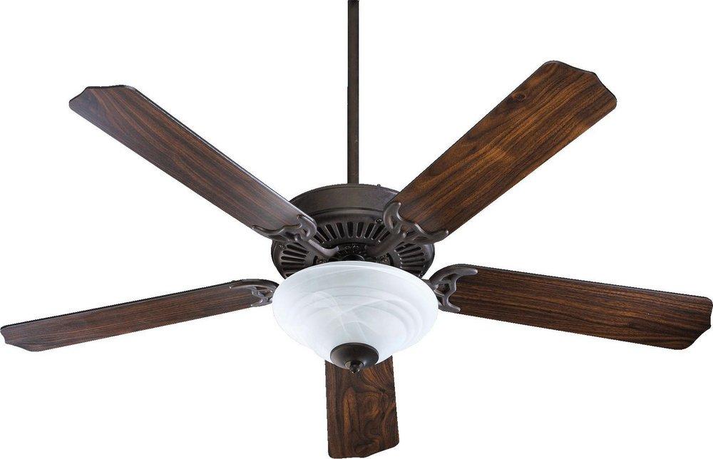 Quorum International Toasted Sienna 60W 5-Blade Ceiling Fan with 52 in. Blade Span and Light Kit 