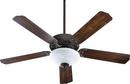 Quorum International Toasted Sienna 60W 5-Blade Ceiling Fan with 52 in. Blade Span and Light Kit 