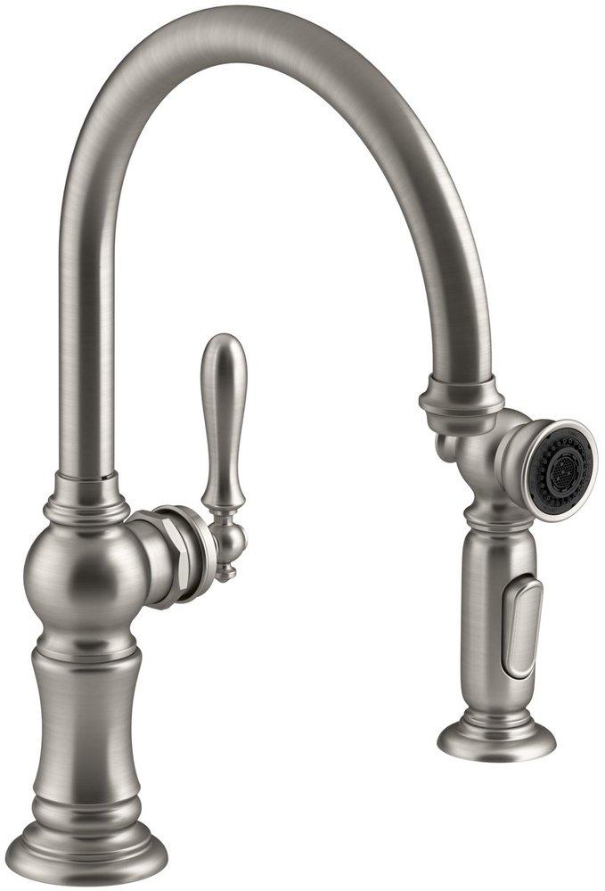 KOHLER Vibrant&reg; Stainless Single Handle Kitchen Faucet 