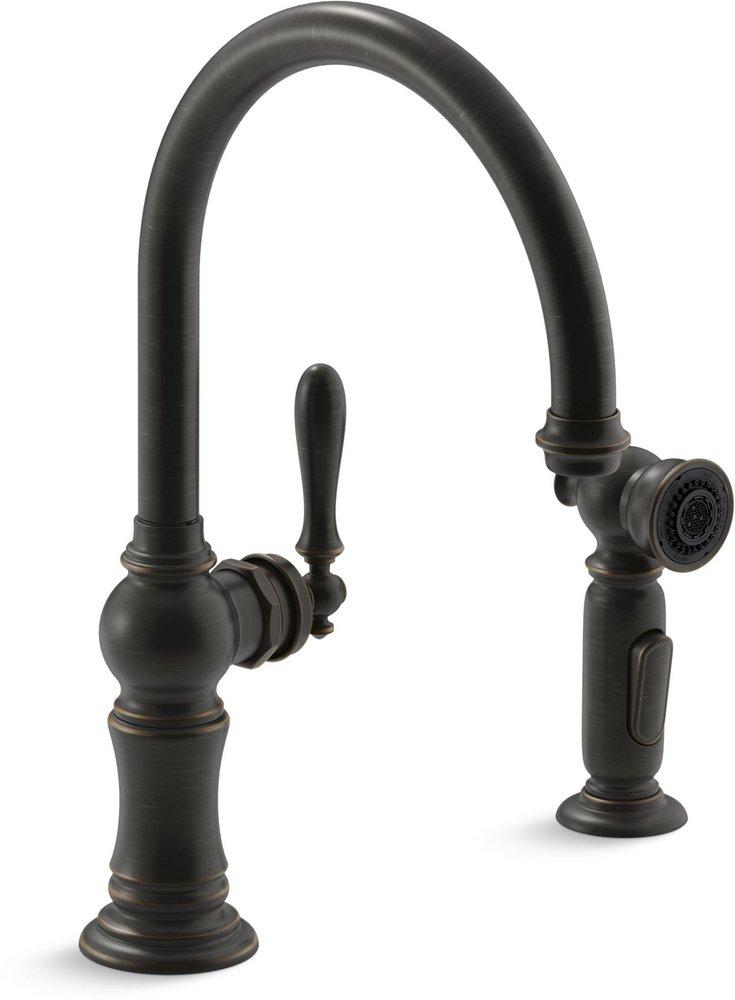 KOHLER Oil Rubbed Bronze Single Handle Kitchen Faucet 