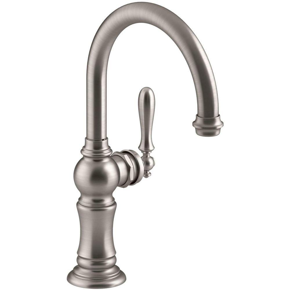 KOHLER Vibrant Stainless Single Handle Lever Handle Bar Faucet 