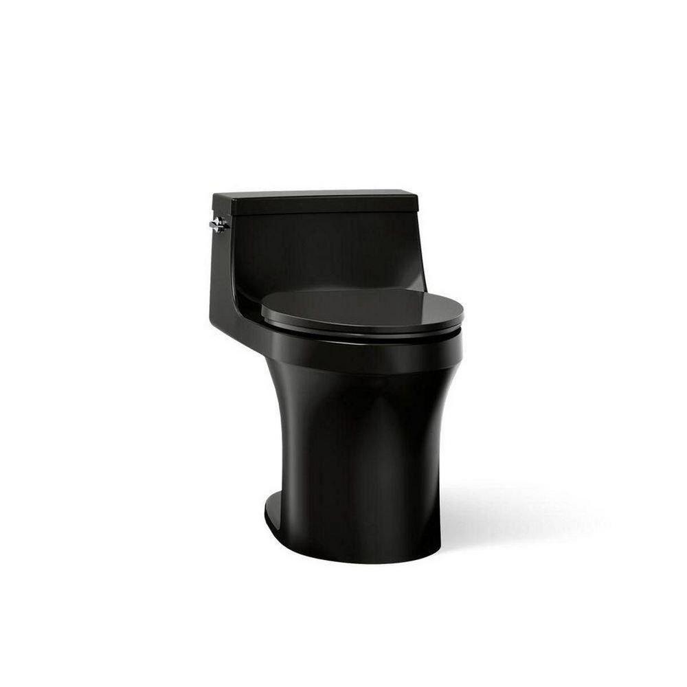 KOHLER Black Black 1.28 gpf Elongated Floor Mount One Piece Toilet 