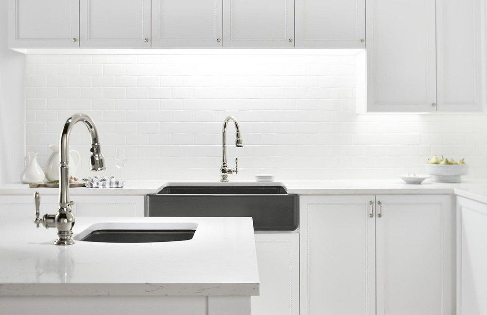 KOHLER Vibrant&reg; Polished Nickel Single Handle Pull Down Kitchen Faucet with Three-Function Spray, Magnetic Docking and Sweep Spray Technology 