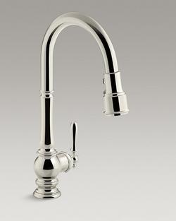 Single Handle Pull Down Kitchen Faucet in Vibrant® Polished Nickel
