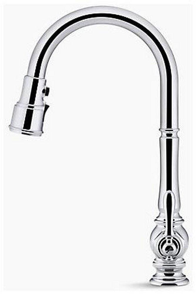 KOHLER Oil Rubbed Bronze Single Handle Pull Down Kitchen Faucet with Three-Function Spray, Magnetic Docking and Sweep Spray Technology 