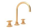 Two Handle Widespread Bathroom Sink Faucet in Satin Gold