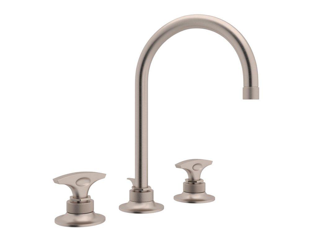 ROHL&reg; Satin Nickel Two Handle Widespread Bathroom Sink Faucet 