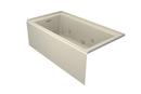 60 x 32 in. Whirlpool Alcove Bathtub Right Drain in Almond with Polished Chrome