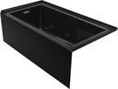 60 x 32 in. Whirlpool Alcove Bathtub Right Drain in Black with Polished Chrome