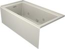 60 x 32 in. Whirlpool Alcove Bathtub Left Drain in Oyster with Polished Chrome