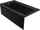60 x 32 in. Skirted Whirlpool with Right Hand Drain in Black