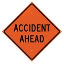 36 in. Reflective Vinyl Roll-Up Sign - ACCIDENT AHEAD