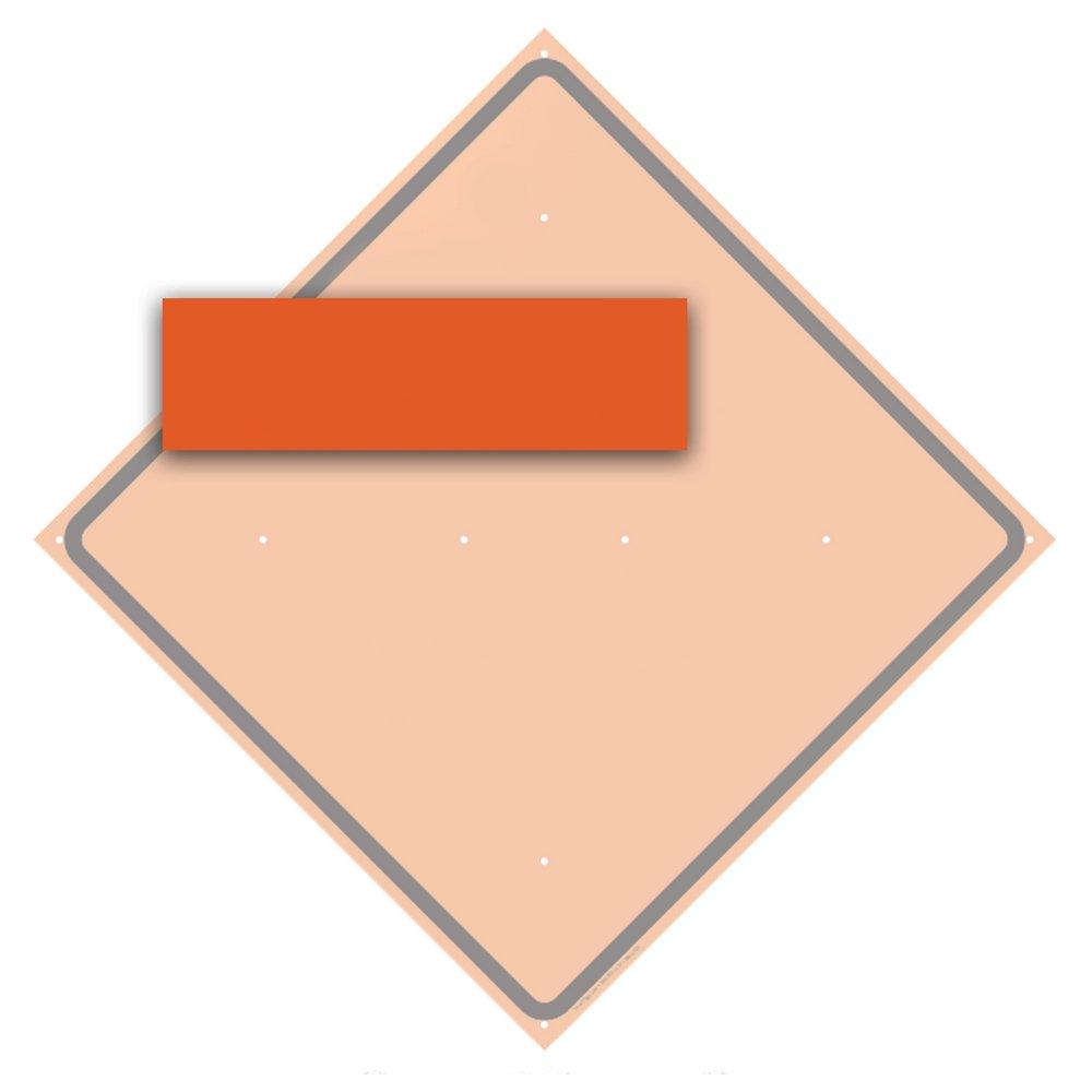 TrafFix Devices Fluorescent Orange Vinyl Reflective Overlay Blank Sign for Word Ahead 