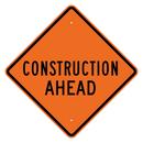 36 in. Non-Reflective Vinyl Roll-Up Sign - CONSTRUCTION AHEAD
