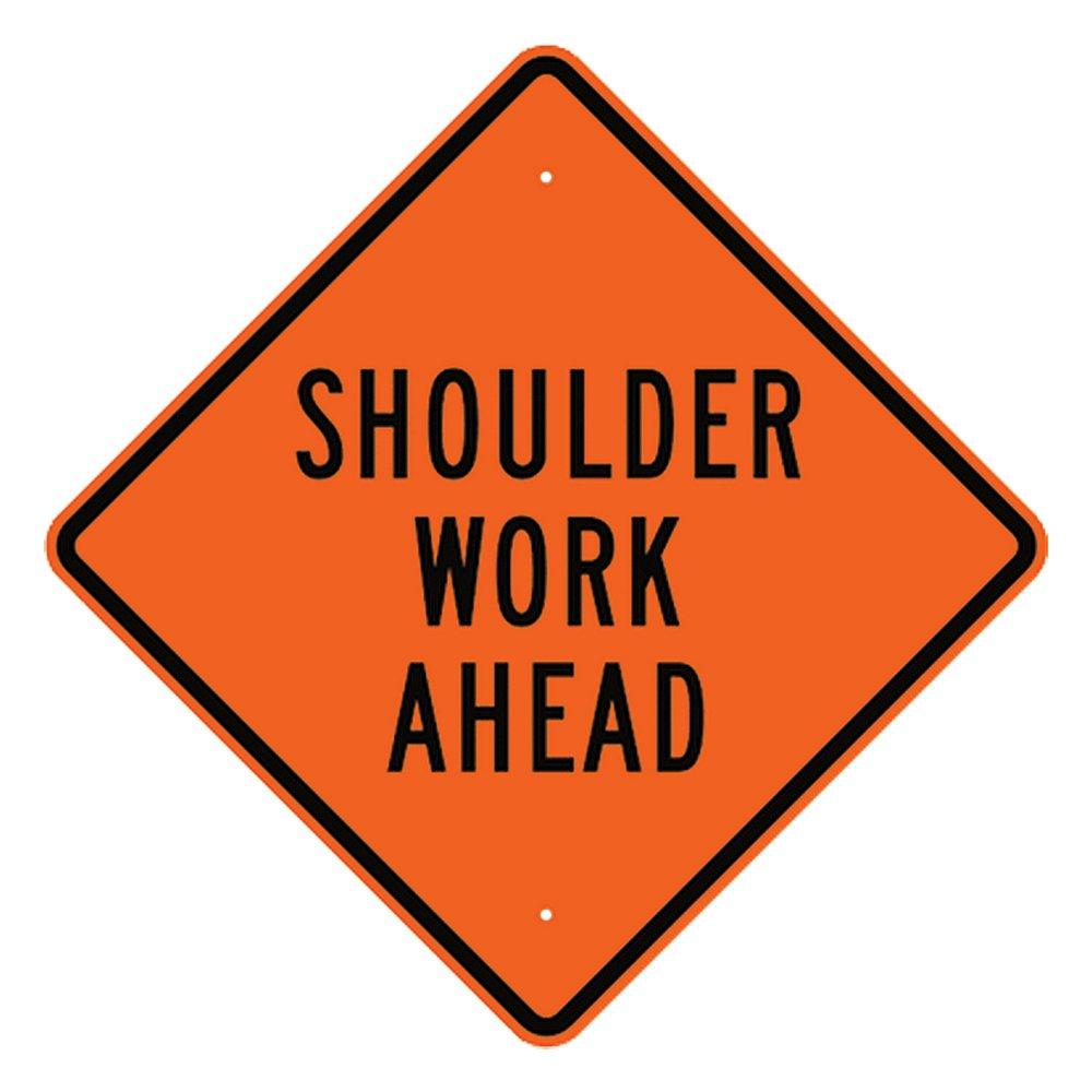 VizCon Fluorescent Orange 36 x 36 in. Shoulder Work Ahead Sign 
