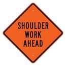 VizCon Fluorescent Orange 36 x 36 in. Shoulder Work Ahead Sign 