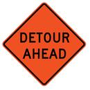 48 in. Reflective Overlay Compatible Vinyl Roll-Up Sign - DETOUR AHEAD