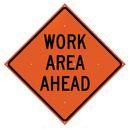 VizCon Fluorescent Orange 36 x 36 in. Work Area Ahead Sign 