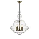 20 in. 60W 5-Light Candelabra E-12 Incandescent Chandelier with Clear Glass in Aged Brass