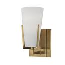50W 1-Light Wedge Xenon Vanity Fixture in Aged Brass