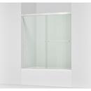 KOHLER Bright Polished Silver 62 in. Sliding Bath Door with Crystal Clear Glass 