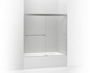 KOHLER Bright Polished Silver 62 in. Sliding Bath Door with Crystal Clear Glass 