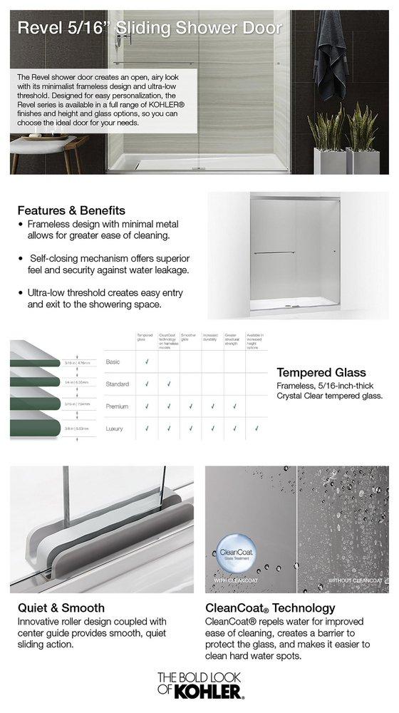 KOHLER Anodized Brushed Nickel 70 in. Slide Shower Door 