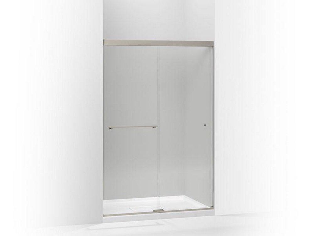 KOHLER Anodized Brushed Nickel 47-5/8 in. Sliding Shower Door with Crystal Clear Glass 