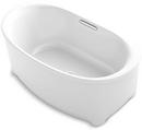 KOHLER White 59-11/16 x 35-3/4 in. Freestanding Bathtub with Center Drain 