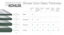 KOHLER Bright Polished Silver 55-1/2 in. Frameless Frosted Tempered Glass Sliding Bath Door 