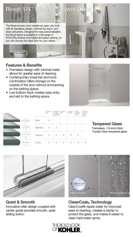 KOHLER Anodized Brushed Nickel 70 in. Frameless Sliding Shower Door 