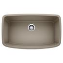 32 x 19 in. No Hole Composite Single Bowl Undermount Kitchen Sink in Truffle
