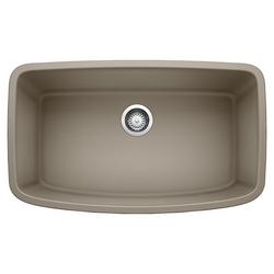 32 in. Undermount Silgranit Single Bowl Kitchen Sink in Truffle