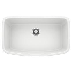32 in. Undermount Silgranit Single Bowl Kitchen Sink in White