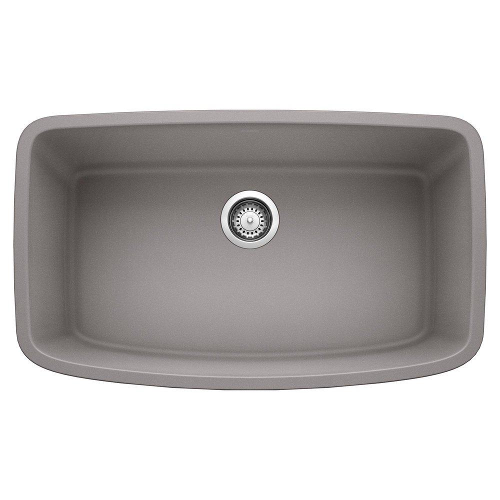 BLANCO Metallic Grey 32 x 19 in. No Hole Composite Single Bowl Undermount Kitchen Sink 