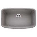 BLANCO Metallic Grey 32 x 19 in. No Hole Composite Single Bowl Undermount Kitchen Sink 