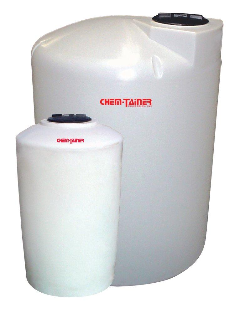 Chem-Tainer Industries White 64 x 81 in. Polyethylene Vertical Bulk Storage Tank 