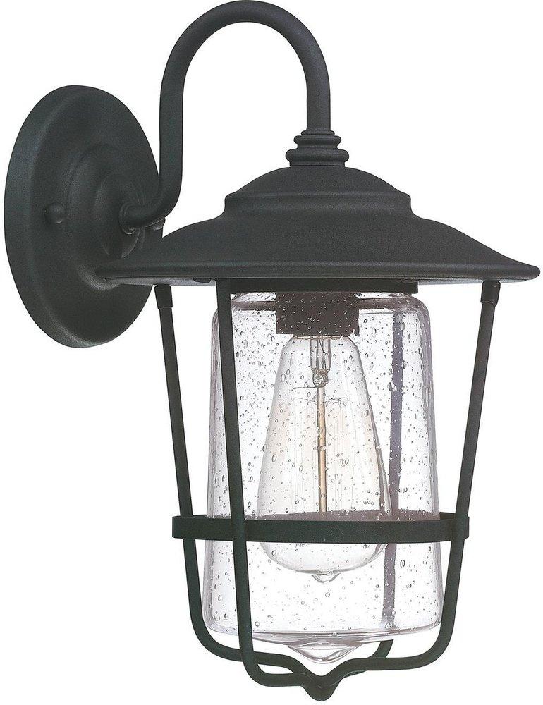 Capital Lighting Black 13-1/4 in. 1-Light Wall Lantern 