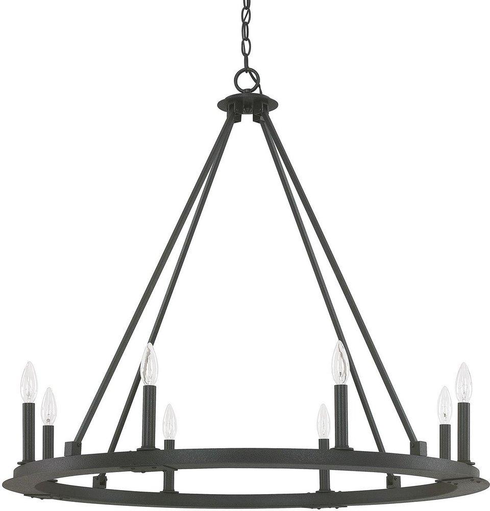 Capital Lighting Black Iron 60W 8-Light Candelabra E-12 Incandescent Chandelier 